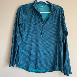 L.L.Bean Blue Top Shirt Pullover Zipper Long Sleeved Women’s Size Small